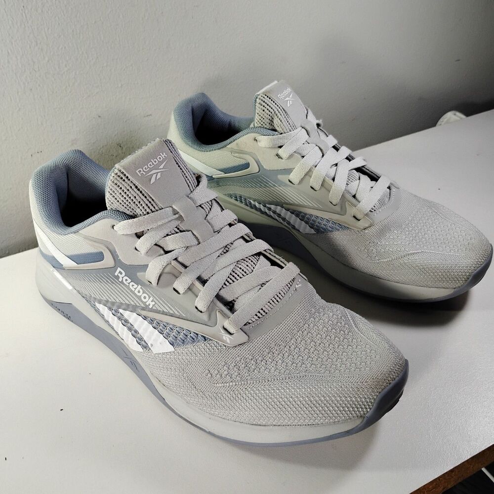 Reebok Nano X4 Sneaker Women's US 7 Light Gray Blue Athletic Training Shoes